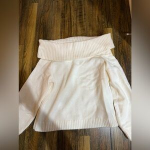 Abercrombie Cream Off-Shoulder Sweater